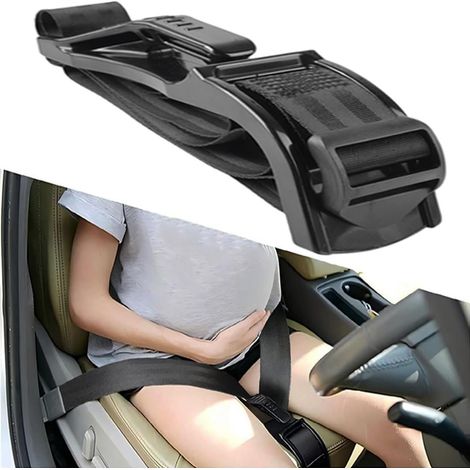 Ajusteur Housse siège Ceinture sécurité Grossesse Sangle Grossesse Ceinture sécurité Grossesse pour Voiture Femmes et Hommes Confort du Ventre Voiture Protection du Ventre du bébé à naître (Rayure)