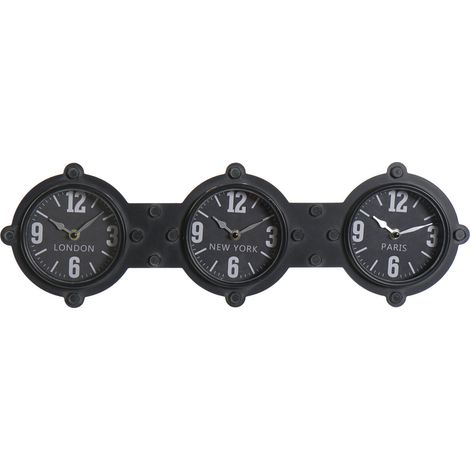 Pendule Fer Verre 58X6,5X18 Noir (1/3)