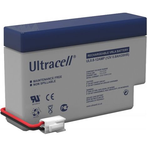 Batterie plomb étanche UL0.8-12 Ultracell 12v 0.8ah (1/2)