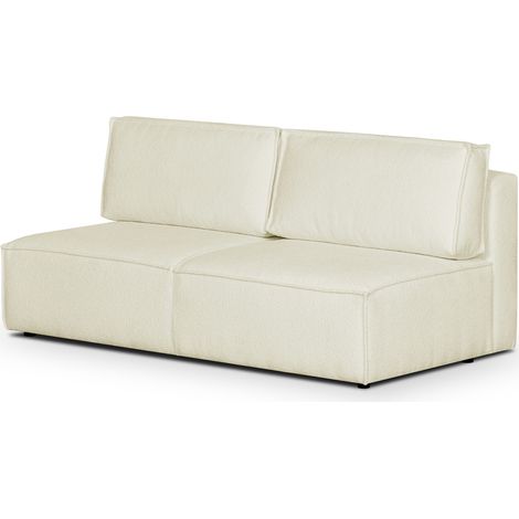 Module canapé 2 places en tissu bouclé écru - Harper Mod (1/4)