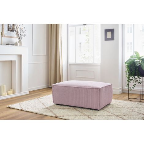 BOBOCHIC - Pouf compact NIHAD velours côtelé Violet (1/5)