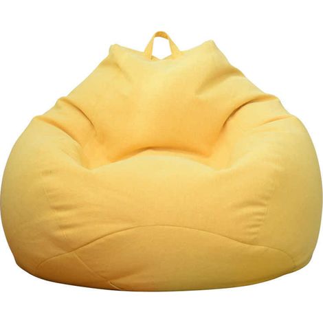 Housse de Pouf Grand Modèle Couleur Unie Design Minimaliste Intérieur pour Enfants et Adultes sans Garniture (1/4)