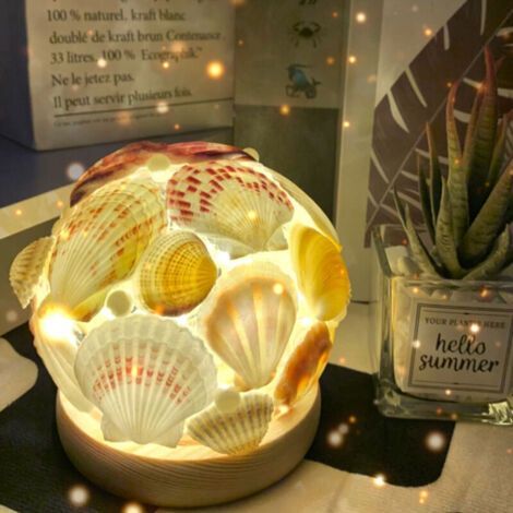 Night light in the shape of a shell under glass for the bedroom DIY Crafts, room decoration (1/5)