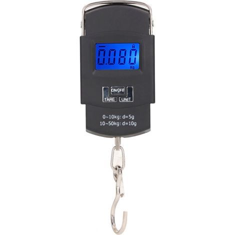 Luggage scale, digital display, 50 kg capacity, portable weighing tool, for shopping and fishing (1/5)