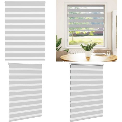 vidaXL Zebrarollo Hellgrau 110x150 cm Stoffbreite 105,9 cm Polyester (1/5)