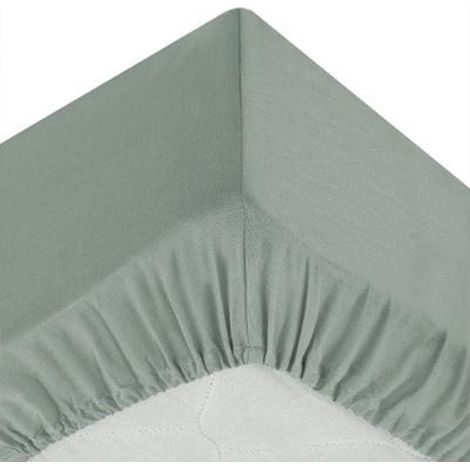 Drap Housse "Intérieur" 90x190cm Céladon (1/4)