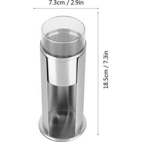 Boîte de rangement pour coton-tige - - Acier inoxydable - Argent - 18,5 cm - Design détachable (1/4)