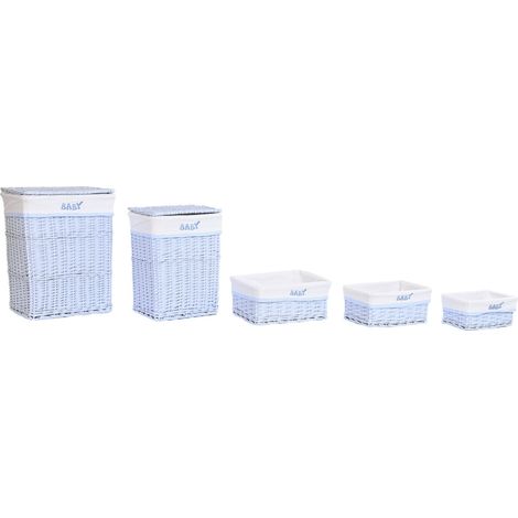 DKD Home Decor Set de 5 paniers à linge bleu enfant (1/5)