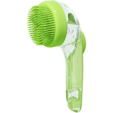 Brosse de bain en silicone pour animaux — Matériau en silicone souple, facile à nettoyer, poignée antidérapante spécialement conçue pour le bain, le toilettage et l'élimination des poils. (1/4)