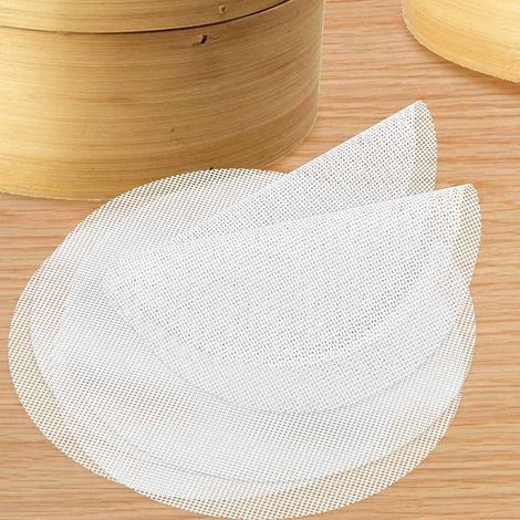 12 Pcs Silicone Steamer Mat, 25 cm Silicone Steamer Mat Non Stick Reusable Baking Mat Round Baking Mat for Steaming Basket Cooking Dumplings Rice (1/5)