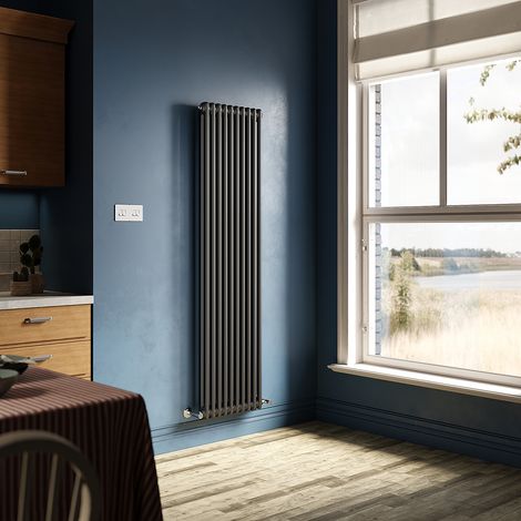 ELEGANT Traditional Radiator Black Central Heating Horizontal Radiator Mild Steel Double Panel Radiator 1800 x 470mm (1/5)