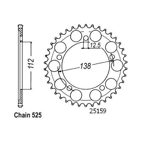 Couronne Cbr 600 F 1997-1998 - 525 - 43 Dents - Similaire JTR1304