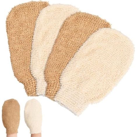 Gant de Toilette - Jute - Exfoliant - Naturel - Lavable (1/4)