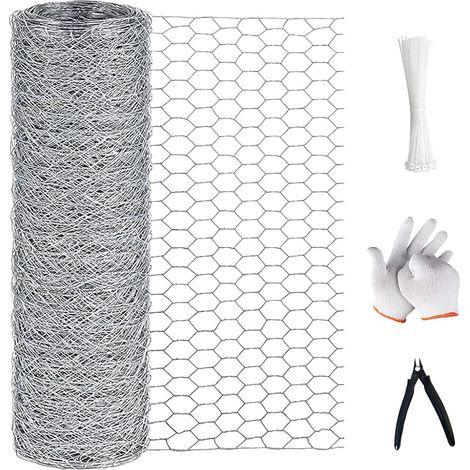 Grillage à Poule Acier Galvanisé, 0.5x10m, 16 mm Grillage Fine Maille  Ø 0,6 mm, Grillage Hexagonal Galvanisé, pour Lapin, Grillage à poule, Elevage Volaille, Jardin Grillage (1/5)