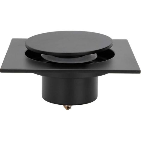Drain de Douche, Salle de Bain Carrée, Anti Odeur Siphon De Sol en Acier Inoxydable pour Cuisine Salle de Bain Garage sous-Sol Toilette 10 X 10 cm(Siphon de Sol Noir) (1/5)