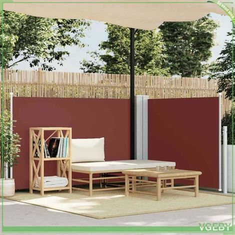 Auvent latéral rétractable - FAFEICY - 48445 - Marron - 100 x 0–600 cm - Enroulement automatique double face (1/5)