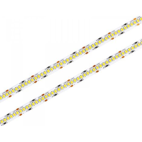 Striscia LED SMD 2835 24V, 5 Metri, Larga 10mm, Neutro 4000K, Super Luminoso 24W/M 4000LM/M 160LM/W 240SMD/M, Dimmerabile PWM, Tagliabile ogni 33mm, IP20, CRI80