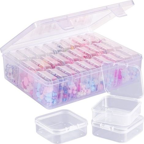 Boîte de Rangement de Perles, une Grande Boîte Transparente avec 30 Petits Récipients de Rangement en Plastique Transparent, Boîte (1/5)