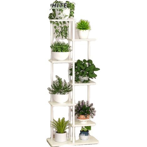 Support de Plantes, 5 Niveaux, Construction en Métal, LSA-7couches-blanc (1/2)