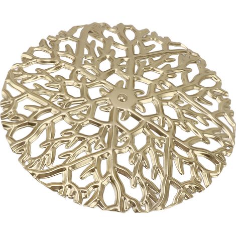 Décoration murale en fer doré, arbre élégant forme ronde, design ajouré, suspension métallique pour mur (1/5)