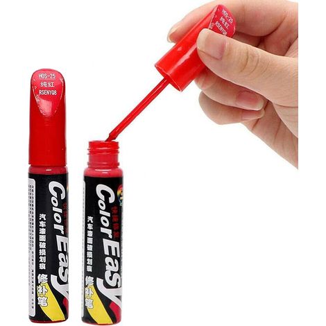 Stylo Retouche Peinture, Stylo Réparation des Rayures Auto, Anti Rayure pour Carrosserie Moto Voiture Vélo, 2 Pièces, Rouge (1/5)