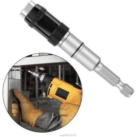 Porte-embout magnétique pivotant 1/4" - Extension flexible de 90 mm - Porte-embout hexagonal avec mode pivotant à 20° pour pièces étroites ou coins,Rallonge de foret à impact robuste (1/4)