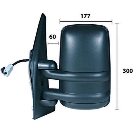 Rétroviseur électrique gauche noir chauffant bras court Renault Master 1997-2003