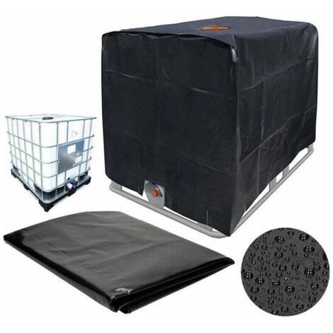 Bâche Couverture Réservoir IBC pour Conteneur IBC 1000L, 116 x 100 x 120 cm Bâche de Réservoir d'eau Anti-UV Anti-Pluie ( Noir ) FDC,TRIMEC (1/5)