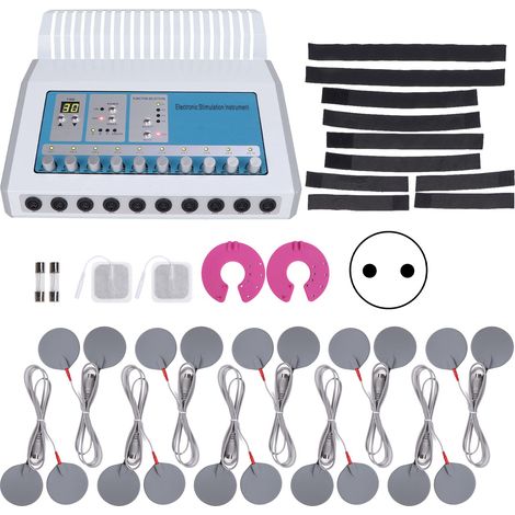 Lot de 12 électrodes pour appareil de massage musculaire, stimulateur d'impulsions réglable, ceinture amincissante, prise UE 220V (1/5)