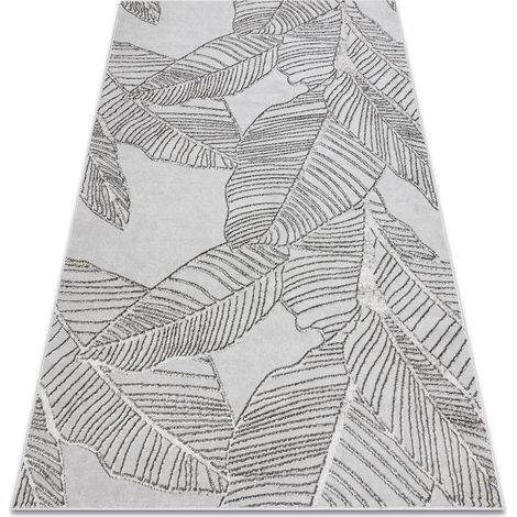 Teppich LIRA E1482 Blätter, Strukturell, Modern, Glamour - grau grey 120x170 cm