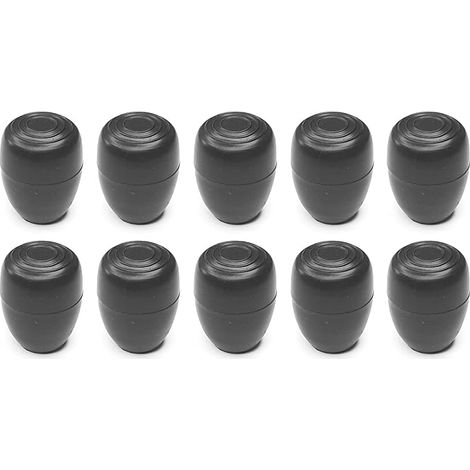 10x Embout enveloppant extérieur rond noir renforcé avec base élargie Pied de Chaise Table Patin Meuble Assise Protection Tube Bouchon, 8mm (1/3)