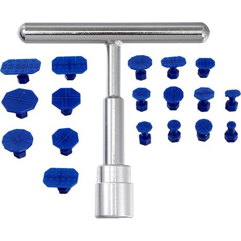 Outil Réparation de Debosselage,19pcs Kit Débosselage Ventouse,Kit Retrait Dent Enlèvement,Kit Debosselage sans Peinture,Outils de Réparation Carrosserie,Kit Réparation Bosses Voiture (1/5)