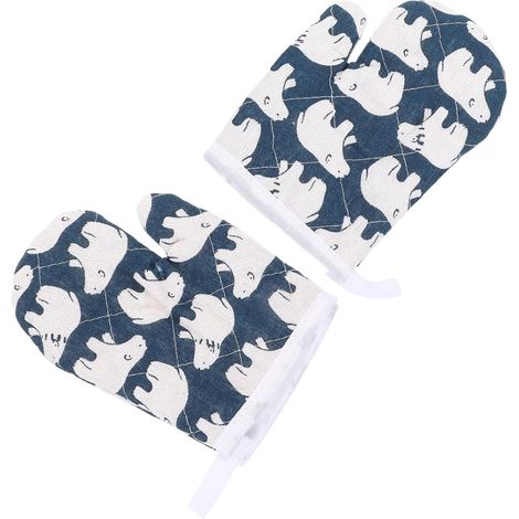 2 Pièces Maniques Cuisine en Coton et Toile Épaisses Respirantes Lavables pour Garçon et Filles Boucle Suspendue Protection Thermique pour Cuisson et Grillades Maison (1/5)