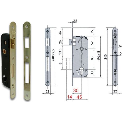 Viro 7435 Serratura Infilare Ottone Bt Scr+Cat Mm70 - Resistente e Sicura