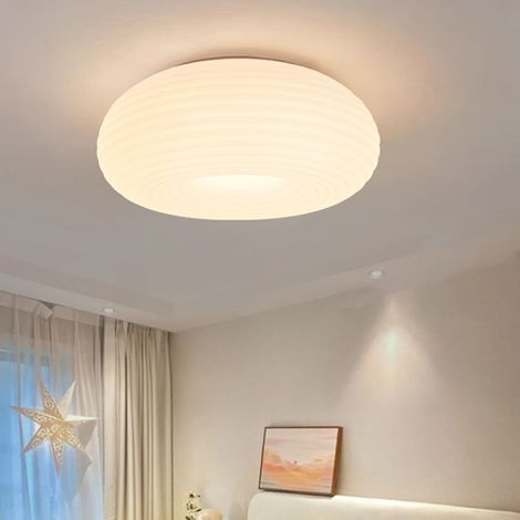 Plafonnier LED rond PE 3000K 4500K 6000K dimmable, fixation encastrée moderne avec télécommande, blanc, pour chambre et couloir (1/5)