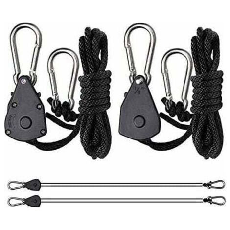 Ratchet Ropes with Hooks for Lamp or Plants, Adjustable Hook Rope (1 Pair)-Fei Yu (1/4)