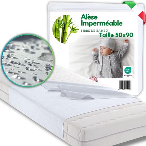 Lavable en Bambou, 50 x 90 cm, imperméable, pour Berceau, Landau (1/5)