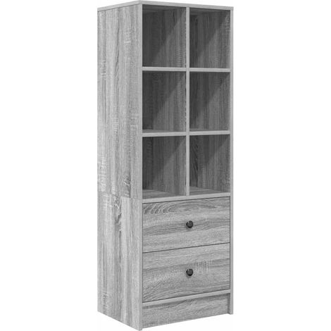 Buffet,Bahut,Haut Armoire Sonoma gris 45,5 x 34 x 127 cm Bois d'ingénierie CFW96477 (1/5)