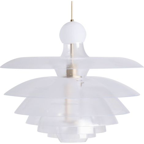 lustre art déco blanc fumé en acrylique et cristal élégant - Blanc fumé élégant (1/3)