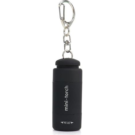 Mini lampe torche LED rechargeable étanche IPX4 25 lumens - Noire (1/5)