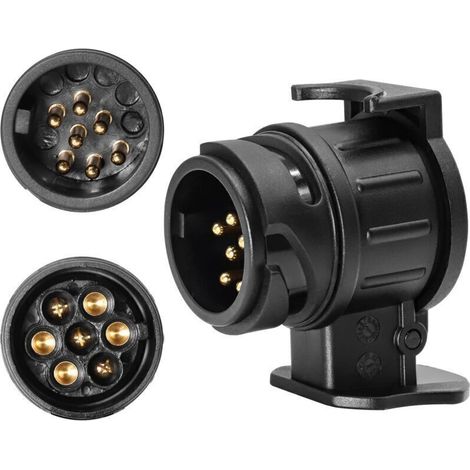 13-poliger auf 7-poliger Anhängeradapter, 13-poliger Stecker für Auto-, Traktor-, Wohnwagen-, Fahrradträgeranhänger usw. (1/4)