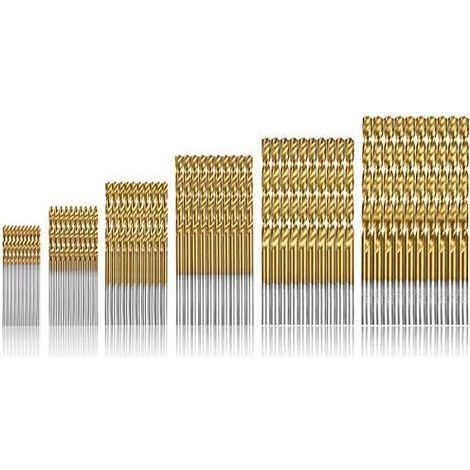 60 Pcs Forets hélicoïdaux, Forets HSS titanium Micro Drill Forets Bits métrique HSS haute en acier 1/1.5/2/2.5/3/3.5mm (1/5)