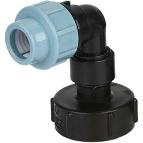 Adaptateur de tuyau pour citerne IBC, raccord coudé 32 mm, robinet de jardin, outil de montage domestique pour pelouse et jardin (1/4)