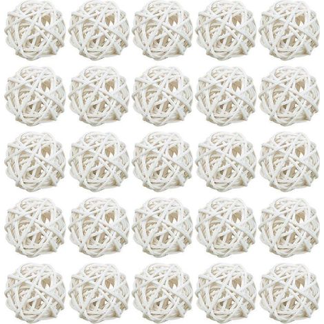 25 boules de rotin tressé pour vases, idéales pour les loisirs créatifs et l'aromathérapie. (1/5)