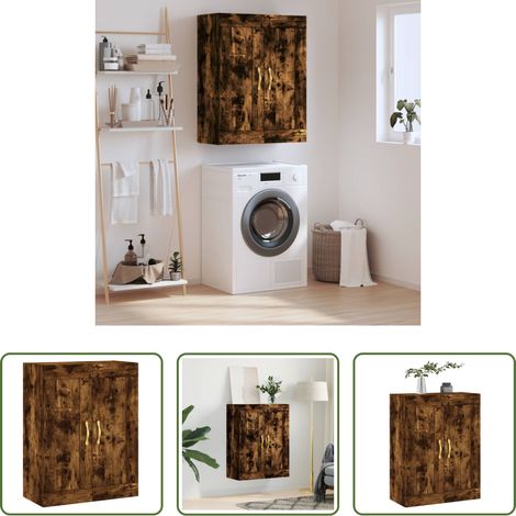 Holzschrank - Wandschrank Räuchereiche 69,5x34x90 cm Holzwerkstoff (1/5)