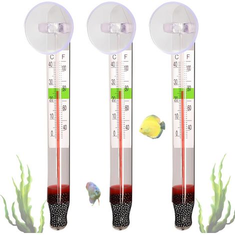 3pcs Thermometre Aquarium Pour Mesure De Température De l'Eau - Thermomètres Des Précision Avec Affichage Clair,Moniteur Sans Fil Avec Écran Clair Et Lisible Des Haute Précision (1/5)
