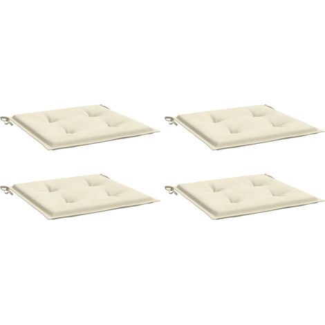 INLIFE Coussins de chaise de jardin 4 pcs Crème 40x40x3 cm (1/5)