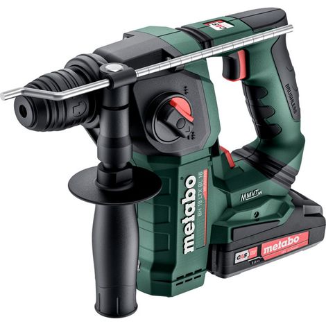Metabo Akku-Bohrhammer BH 18 LTX BL 16, incl. 2x Akku Li-Power 2 Ah, Ladegerät, Zubehör, metaBOX
