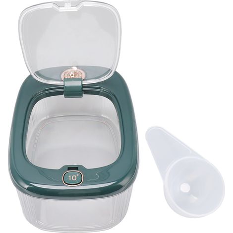 Seau de rangement pour riz PP, récipient alimentaire transparent avec couvercle, distributeur de céréales pour maïs, vert pour la maison (1/5)