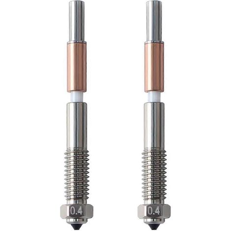 Lot de 2 buses bimétalliques QIDI Plus4 à isolation céramique intégrée et démontage rapide, 0,4 mm, haute température. (1/5)